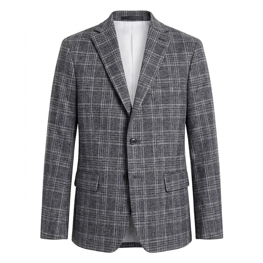 Michael Kors Youth Bkorba Classic Fit Plaid Suit Jacket Grey/Charcoal 16R